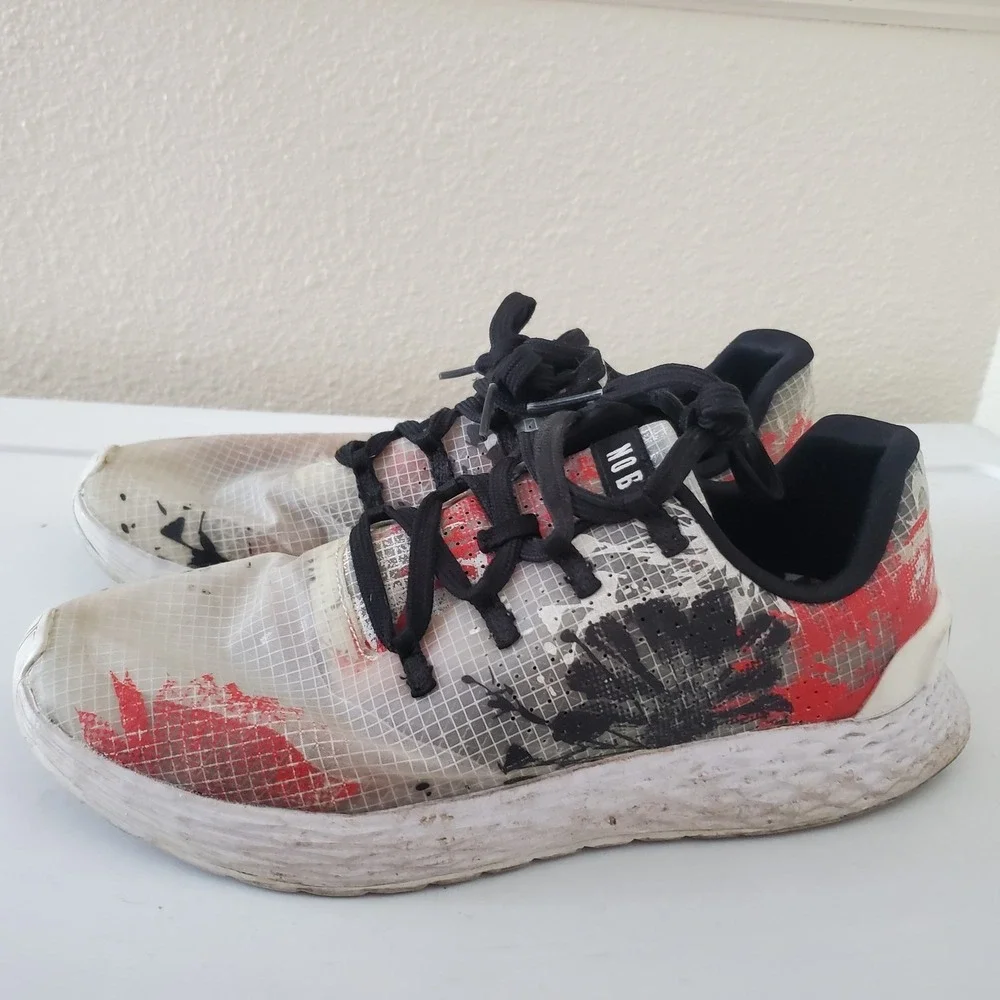 NOBULL Women's Ripstop Runner Shoes Size 8 Floral Red Black White Athletic